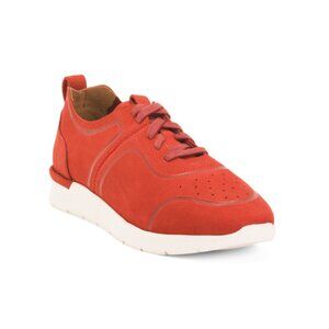 SOFTWALK Red Leather Stella Comfort Sneakers